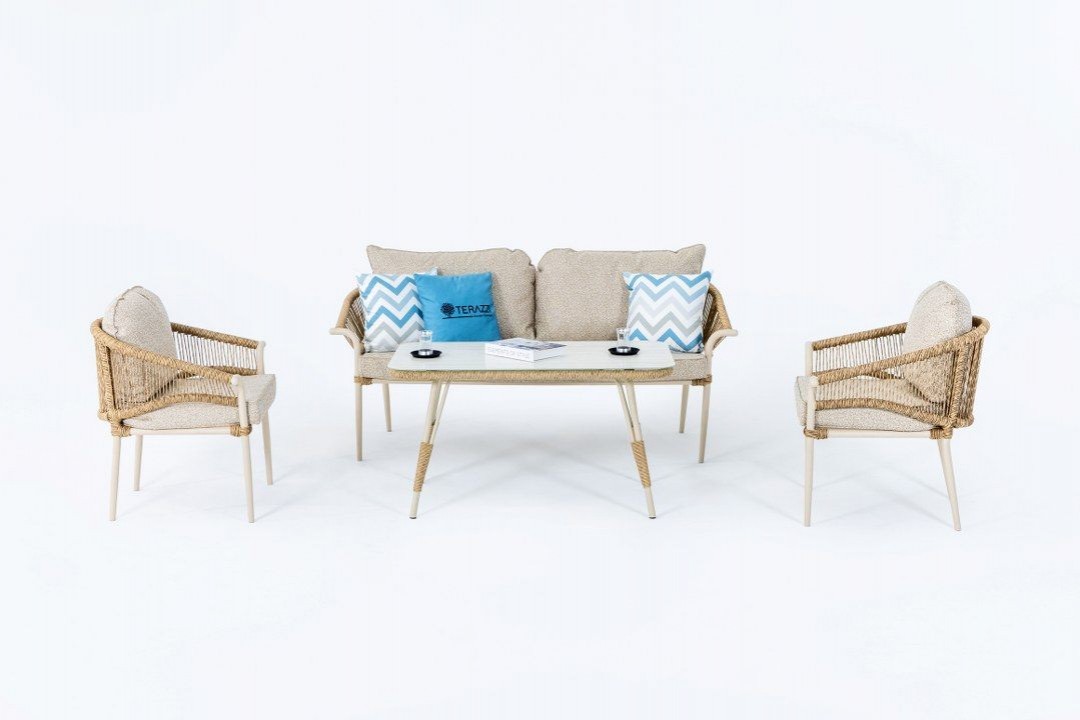 Aqua Midi 3-1-1 Cam Sehpalı Oturma Grubu