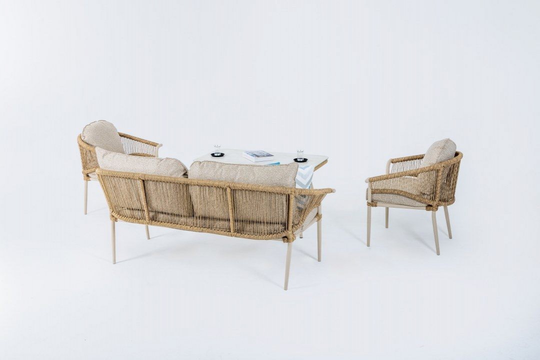 Aqua Midi 3-1-1 Cam Sehpalı Oturma Grubu