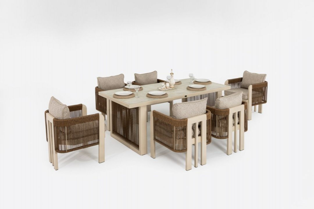 Atlas Seramik Cam Tablalı [100x200] Masa Takımı