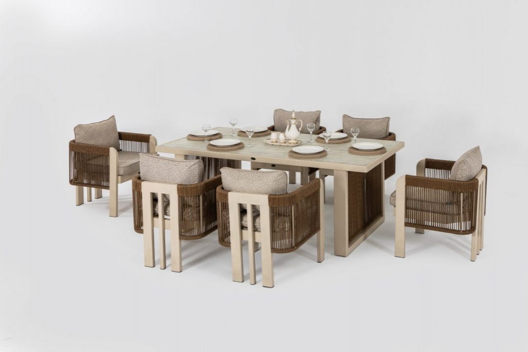 Atlas Seramik Cam Tablalı [100x200] Masa Takımı