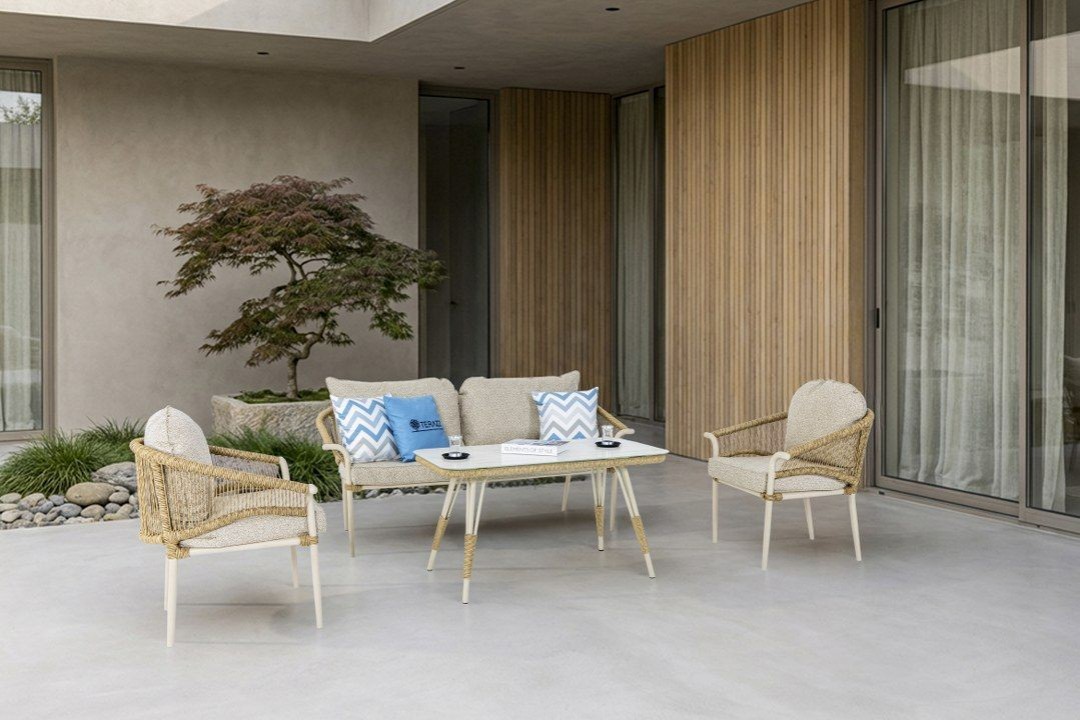 Aqua Midi 3-1-1 Cam Sehpalı Oturma Grubu