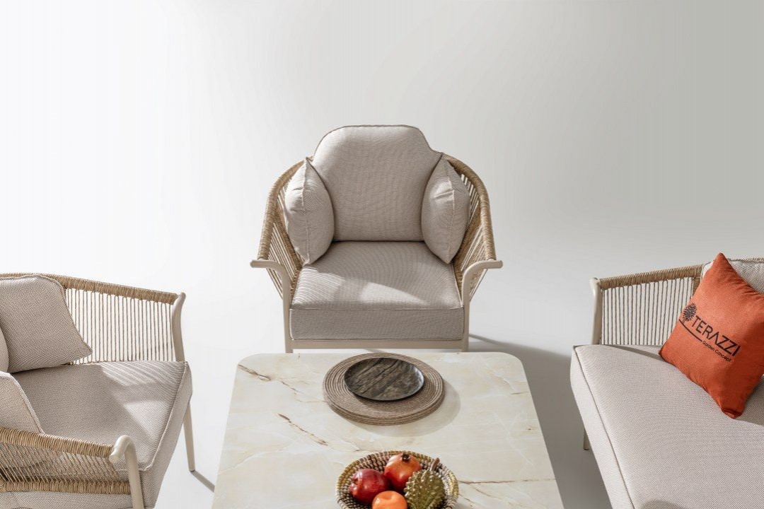 Aqua 3-1-1 Cam Sehpalı Oturma Grubu